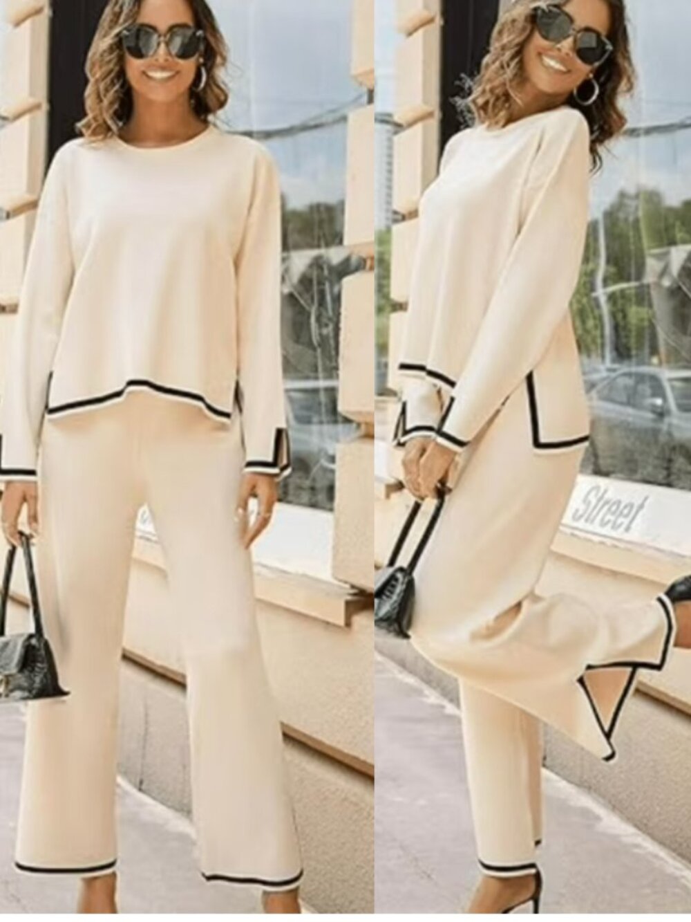 Amazon High Rise wide Leg sweater pants size S